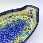 13" Oval Boat with Handles handmade in Poland. UNIKAT Bluebell Meadow Design