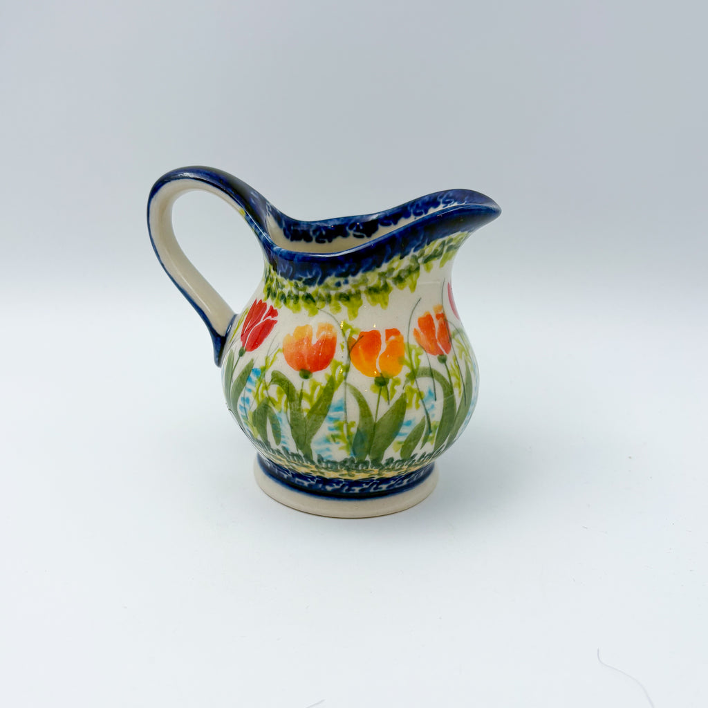 5 oz Allegro Creamer.  Handcrafted in Poland. UNIKAT Tulip Fields