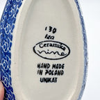 Spoon Rest 5”. Handmade Polish pottery.  UNIKAT Floral Fantasy