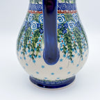 37 oz. Pitcher.  Hand painted Polish pottery stoneware UNIKAT Whispering Ferns