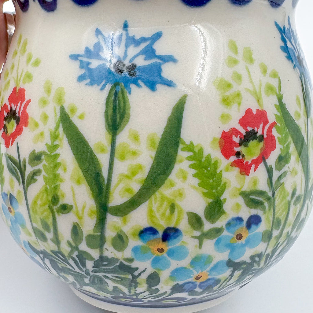 10 oz Bubble Mug. Handcrafted Polish pottery stoneware:  UNIKAT Flower Fields