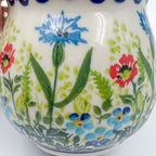 10 oz Bubble Mug. Handcrafted Polish pottery stoneware:  UNIKAT Flower Fields