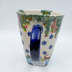 Mug XL 18oz. Handcrafted Polish pottery stoneware:  UNIKAT Reindeer Bliss