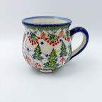 10 oz Bubble Mug. Handcrafted Polish pottery stoneware:  UNIKAT Gingerbread Cottage