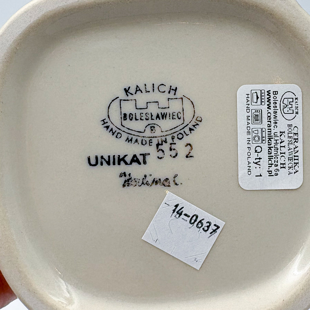 Basket Container Small.  Handmade Polish pottery.  UNIKAT Meadow Design
