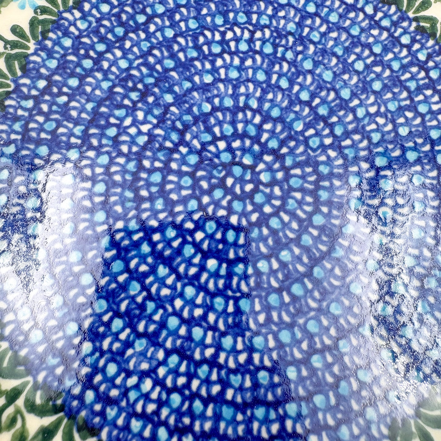 10" Bowl with Handles.  Hand crafted Polish pottery stoneware:  UNIKAT Red Berry Pattern
