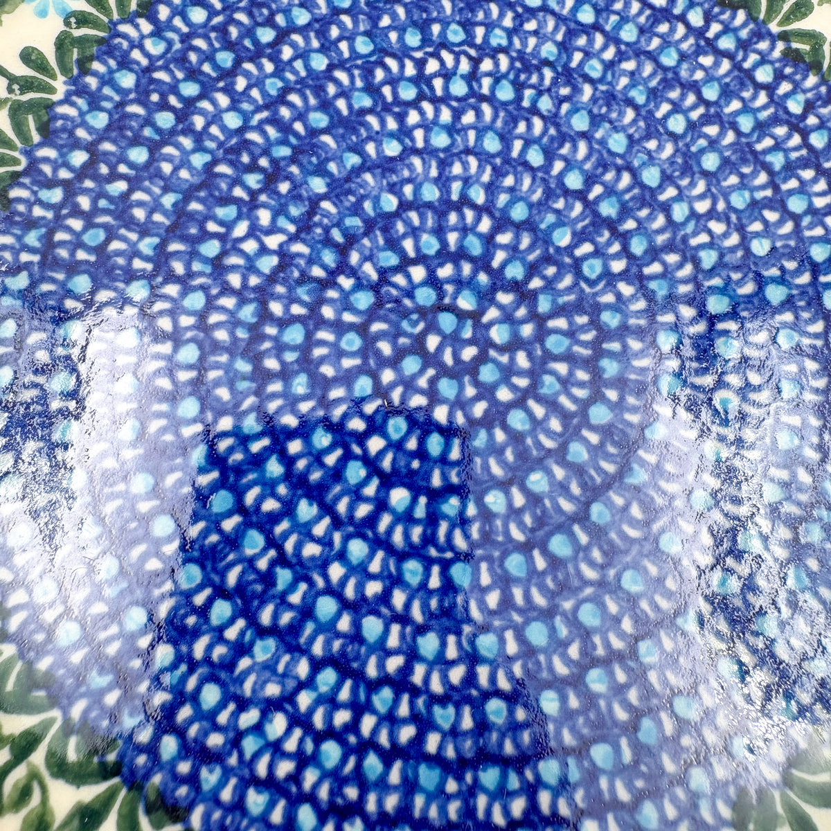 10" Bowl with Handles.  Hand crafted Polish pottery stoneware:  UNIKAT Red Berry Pattern