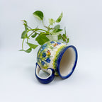10 oz Bubble Mug. Handcrafted Polish pottery stoneware:  UNIKAT Bluebell Meadow