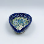 Spoon Rest 5”.  Handmade Polish pottery.  UNIKAT Gorgeous Morning Glory Design