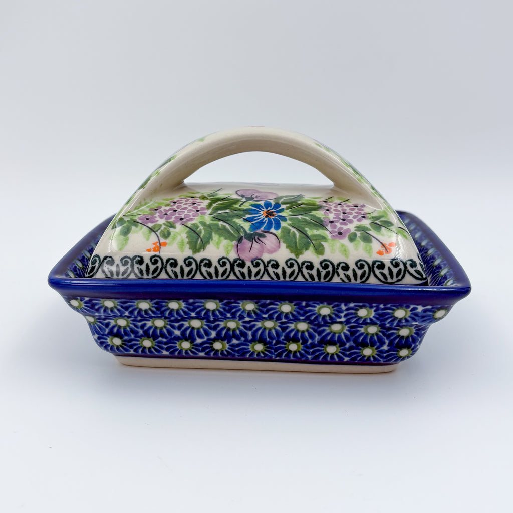 Butter Dish Deep: UNIKAT Floral Garden