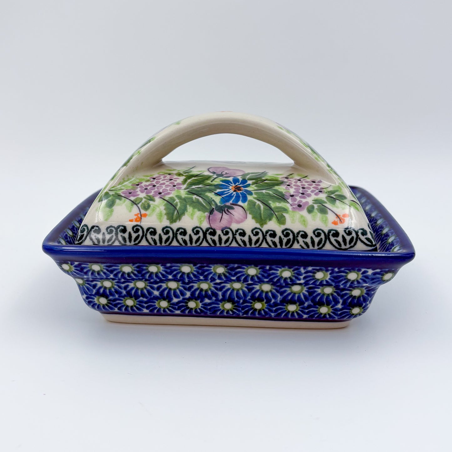 Butter Dish Deep: UNIKAT Floral Garden