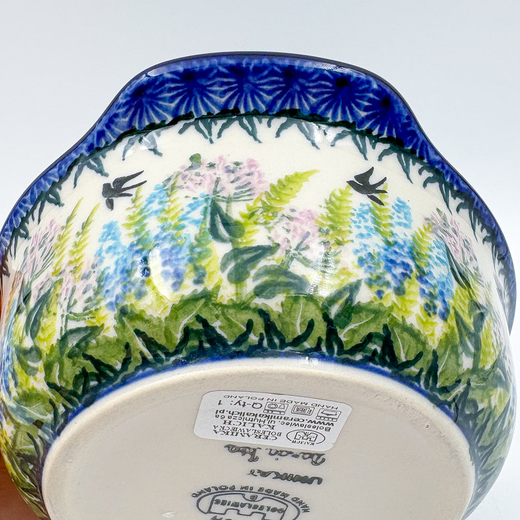 6" Baker with handles. Handmade in Poland.  UNIKAT Danda Bird Design