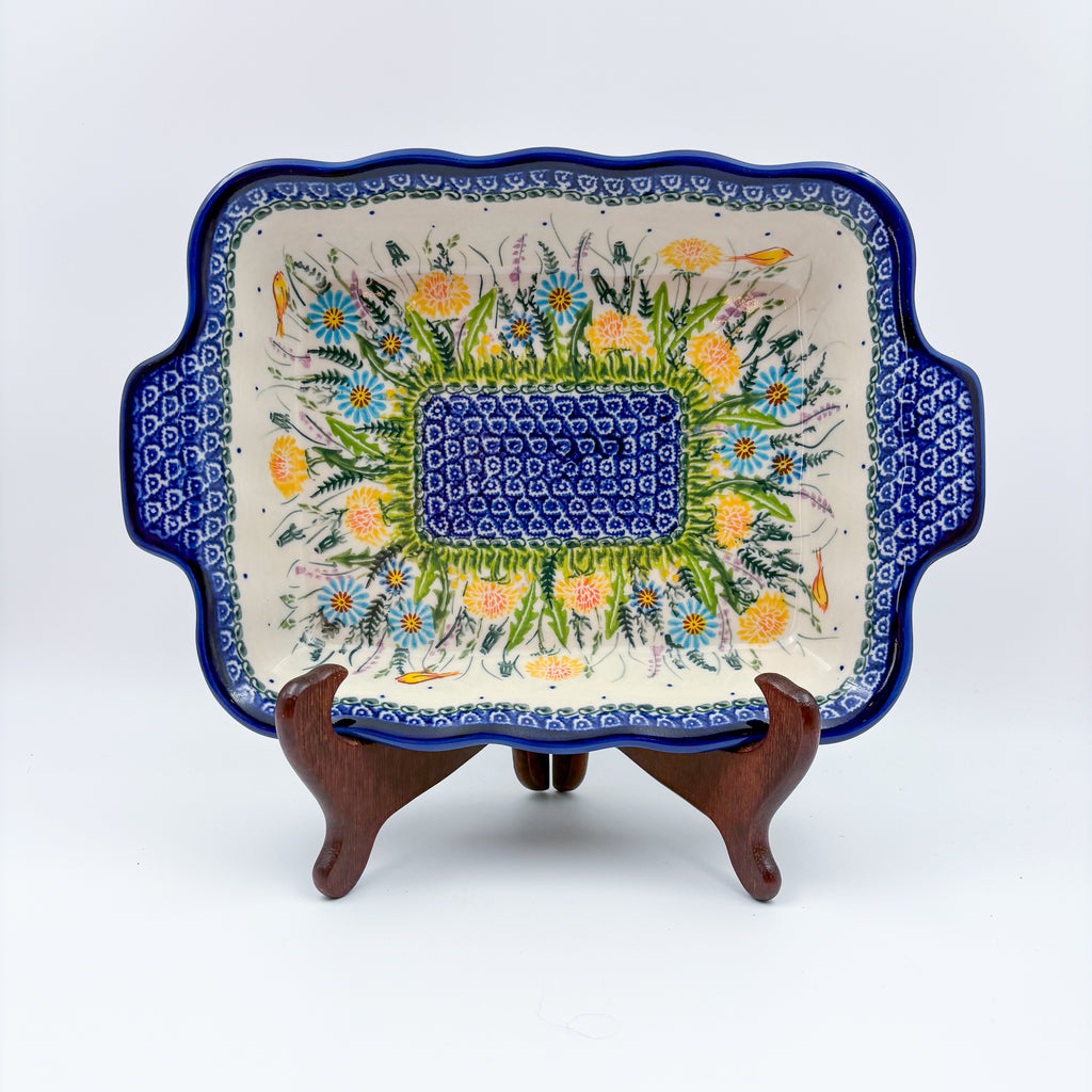 11.6" Baker Ada with Handles. Handmade in Poland.  UNIKAT Songbird Garden Design