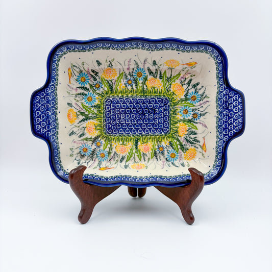 11.6" Baker Ada with Handles. Handmade in Poland.  UNIKAT Songbird Garden Design