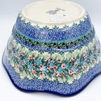 12" Wavy Bowl:  UNIKAT Spring Floral Garland