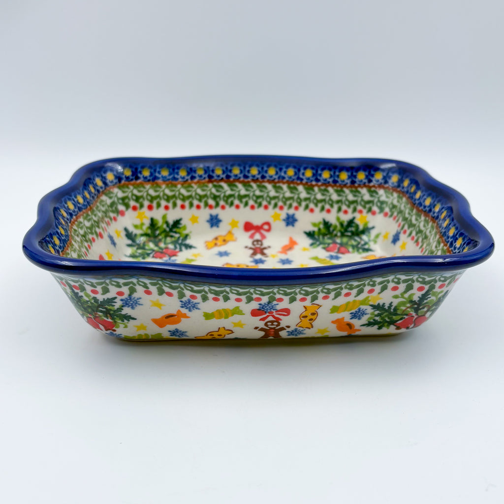8” Rectangular Fala Baker.  Handmade in Poland.  UNIKAT Candyland