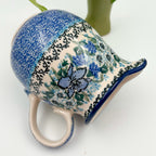 17 oz. Pitcher.  Hand painted Polish pottery stoneware.  UNIKAT Rhapsody in Blue