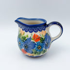 6 oz Kubus Creamer. Handcrafted in Poland UNIKAT Poppy Garden Bloom