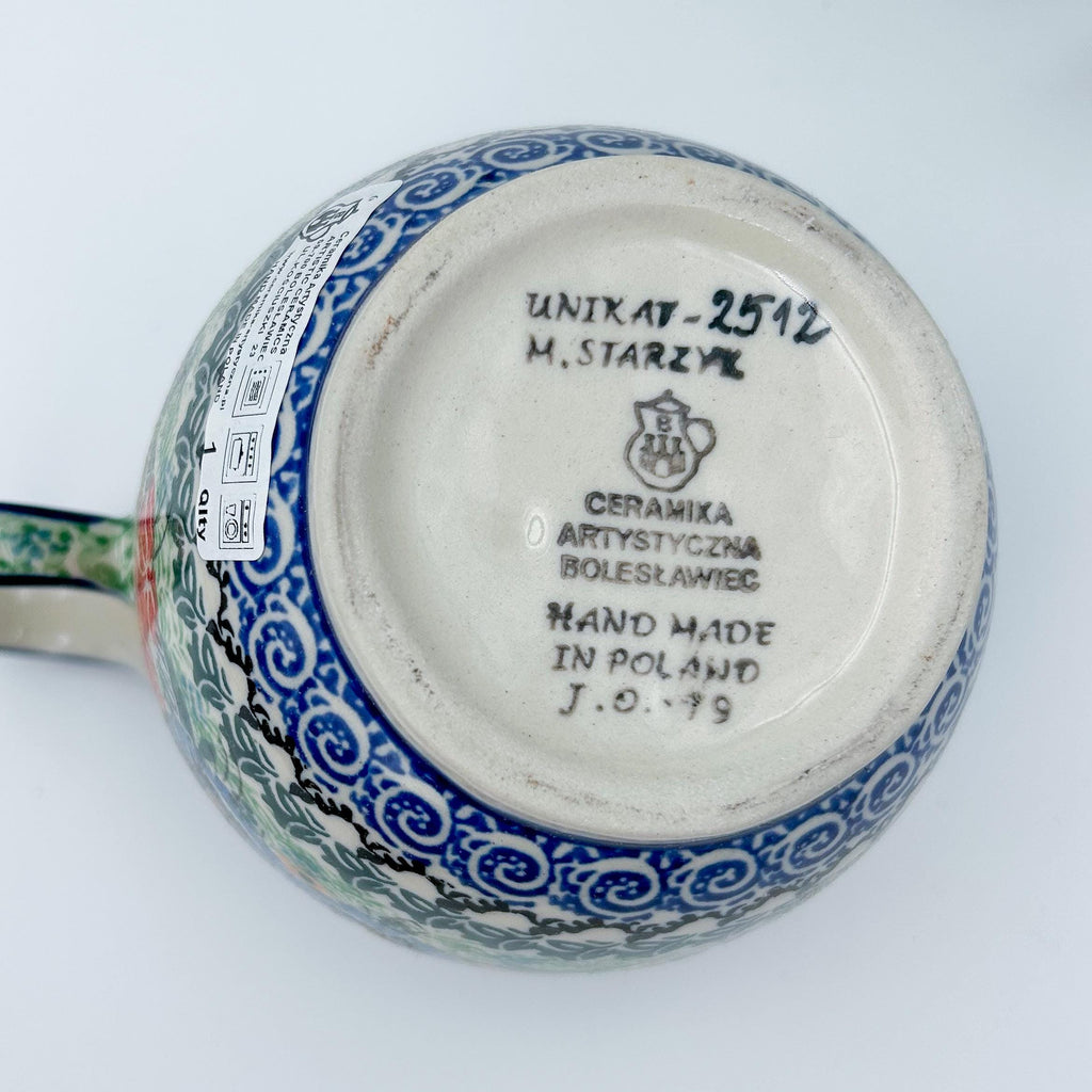 16oz foral bowl with loop handle in the UNIKAT Vibrant Bouquet pattern