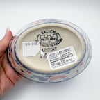 6” Oval Tub Bowl.  Hand crafted Polish pottery stoneware:  UNIKAT Stars and Stripes Pattern