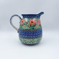 67 oz. Pitcher.  Hand painted Polish pottery stoneware.  UNIKAT Red Poppies