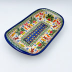 9" Boat Dish .  Hand painted Polish pottery stoneware.  UNIKAT Candyland
