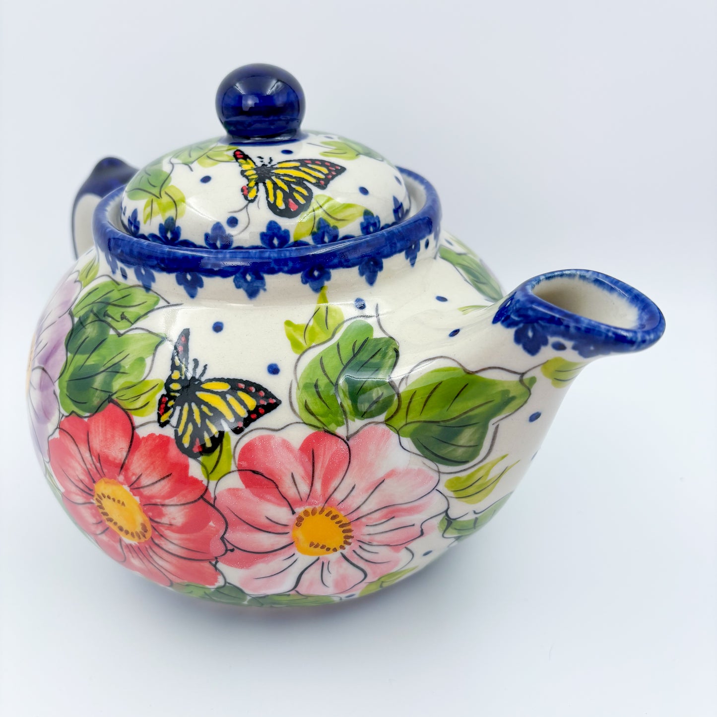 47 oz Teapot Kubus Handcrafted Potery in Poland.  Monarch Design
