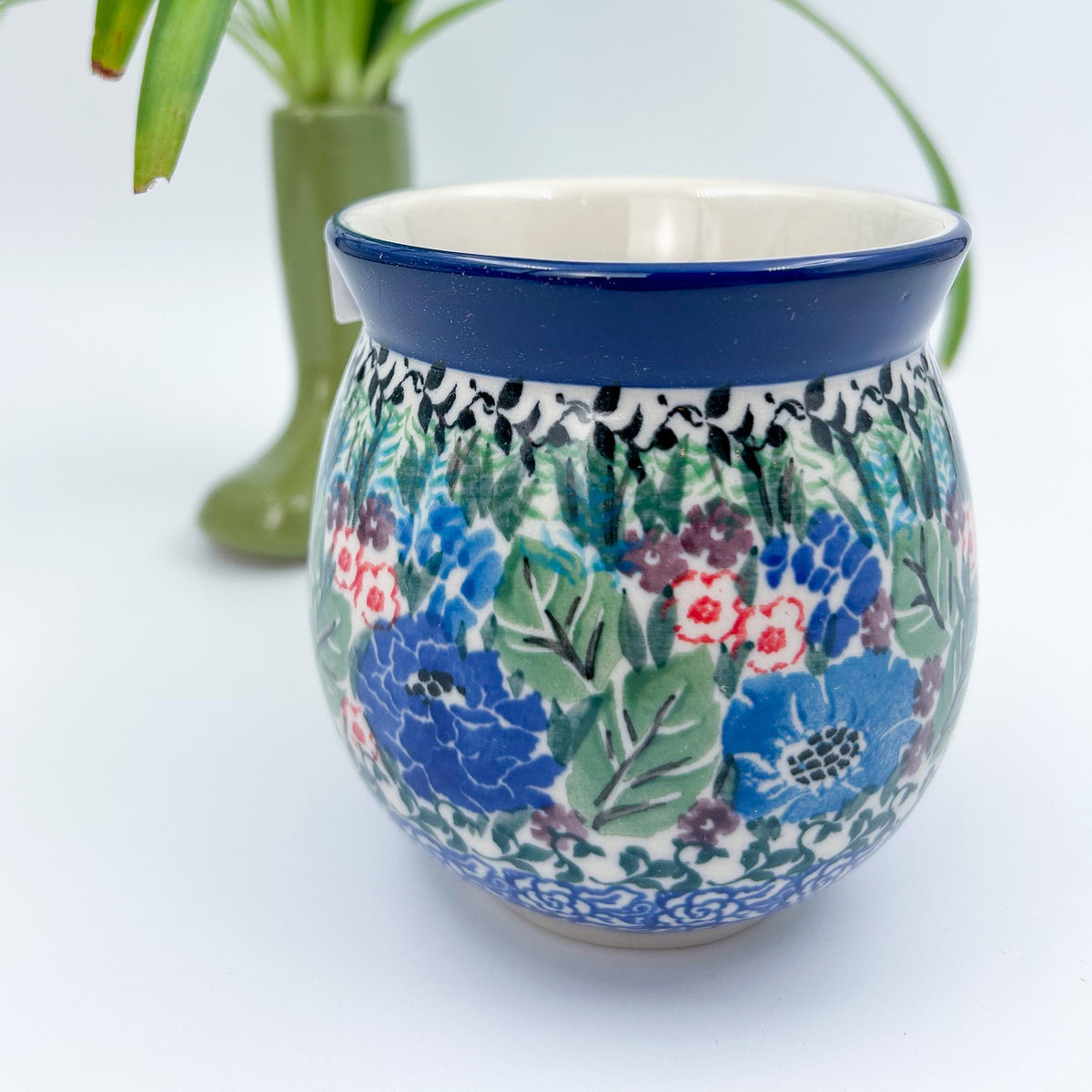 12 oz Polish Pottery floral bubble mug is made by talented artisans from Poland