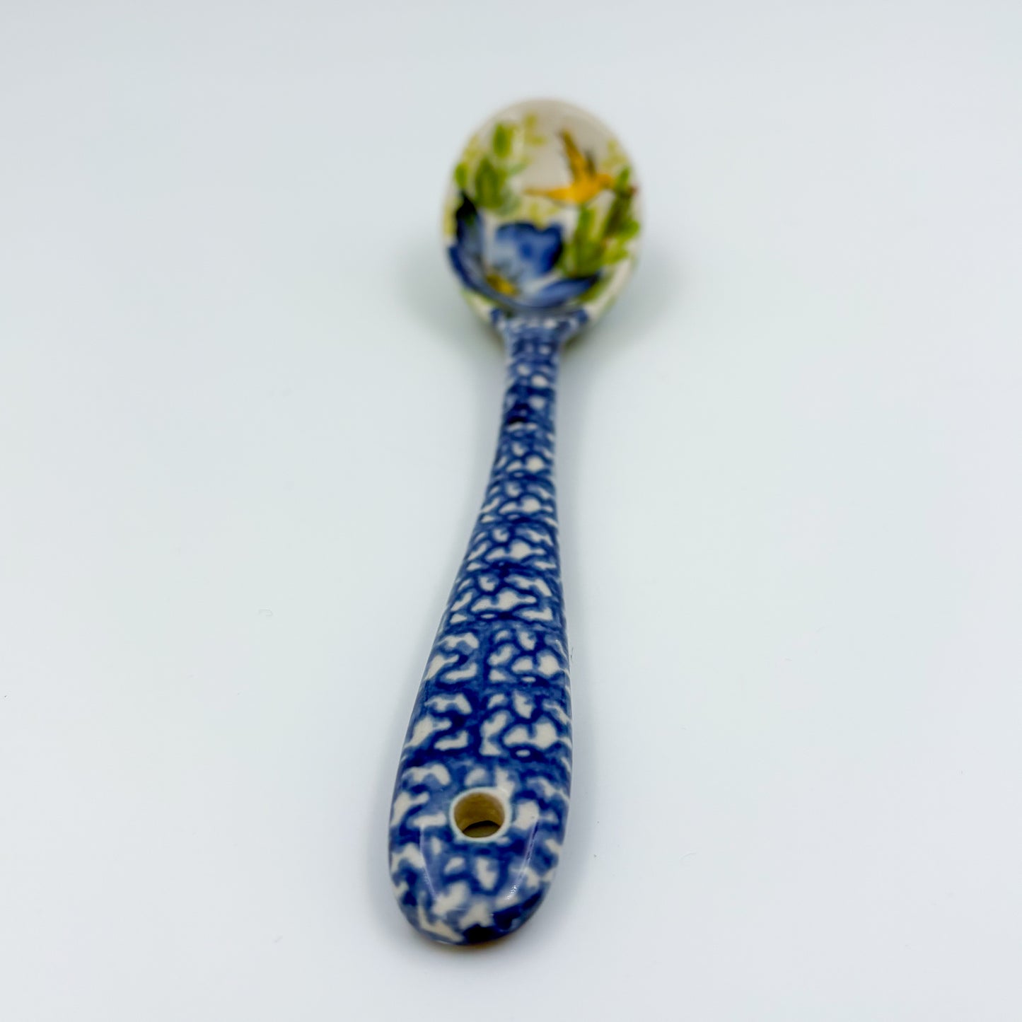 Spoon Lg 8”.  Handmade Polish pottery.