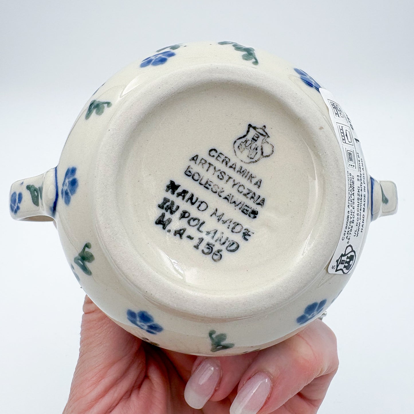 7oz. Sugar Bowl.  Baby Blue Bird Design