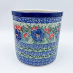 Utensil Jar 6”.  Handmade Polish pottery.  UNIKAT Poppy Chalet