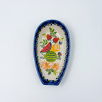 Spoon Rest 5”.  Handmade Polish pottery.  UNIKAT Fruit Basket