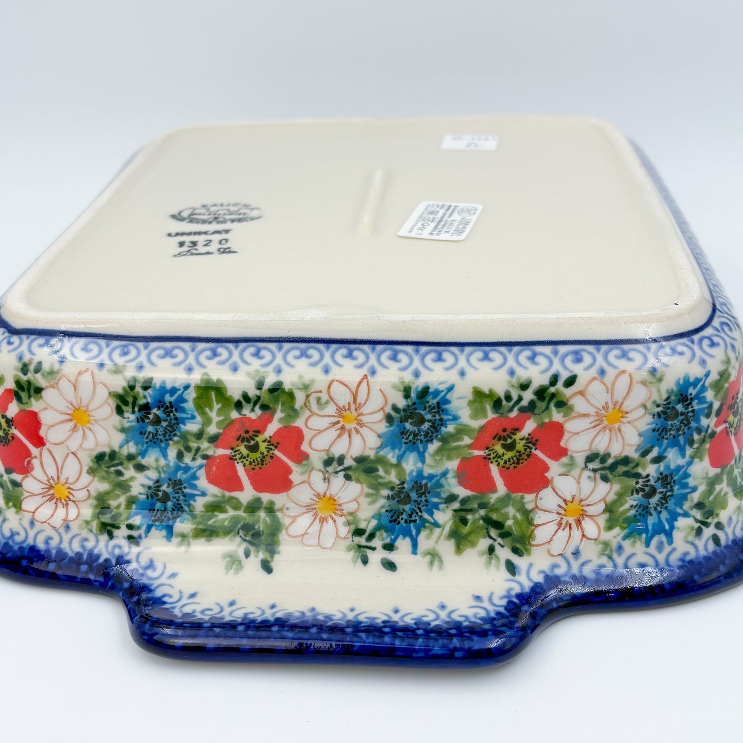 9” Lasagna Baker Handmade in Poland.  UNIKAT Wildflower