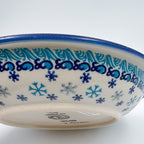 9”  Deep Bowl.  Hand crafted Polish pottery stoneware: UNIKAT Dancing Snowman Design