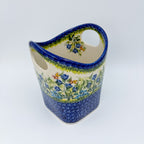Basket Container & Utensil Med.  Handmade Polish pottery.  UNIKAT Bluebell Meadow Design