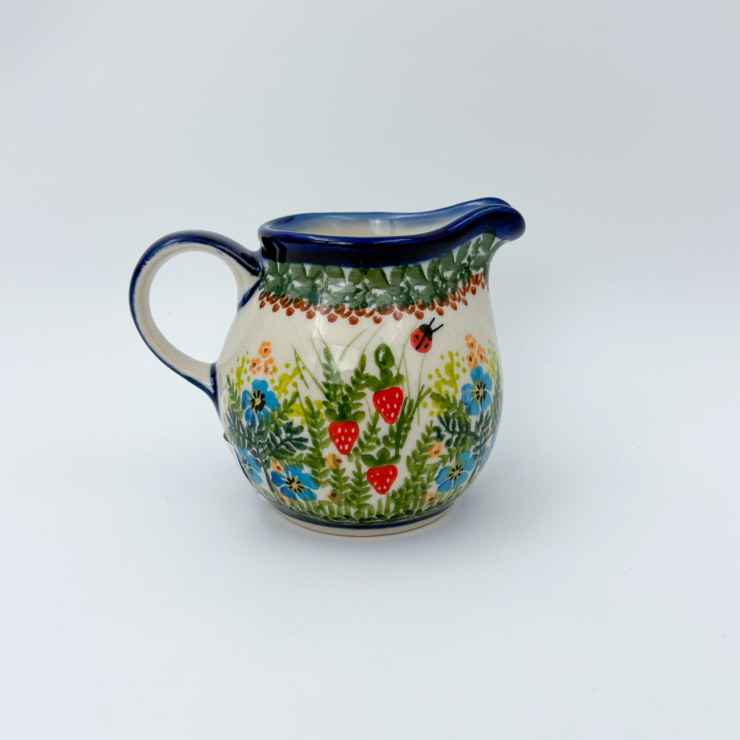 6 oz Kubus Creamer.  UNIKAT Strawberry Fields