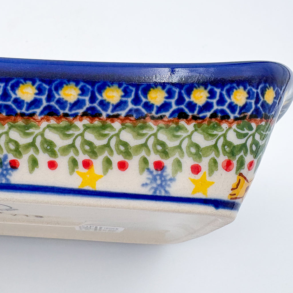 10" Boat Dish .  Hand painted Polish pottery stoneware.  UNIKAT Candyland