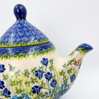 37 oz Teapot Atena Handcrafted Pottery in Poland. UNIKAT Bluebell Meadow Design