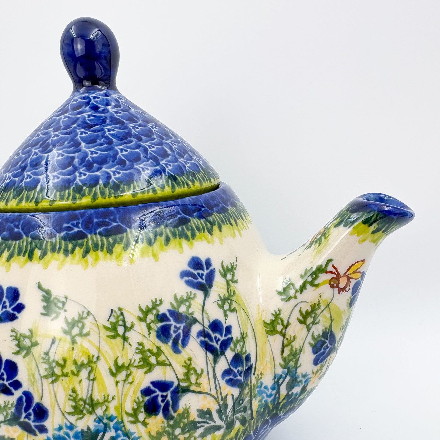 37 oz Teapot Atena Handcrafted Pottery in Poland. Bluebell Meadow Design