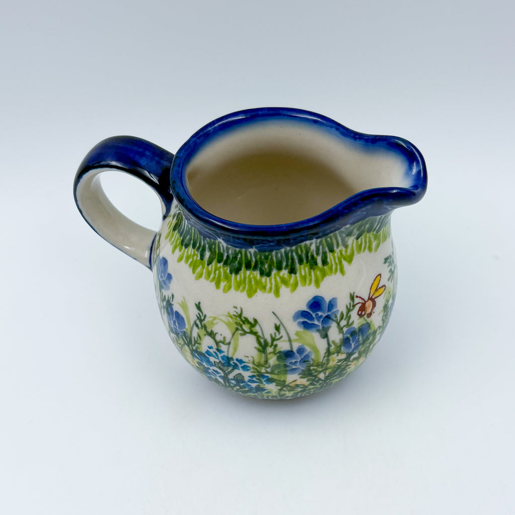 6 oz Kubus Creamer. Handcrafted in Poland UNIKAT Bluebell Meadow