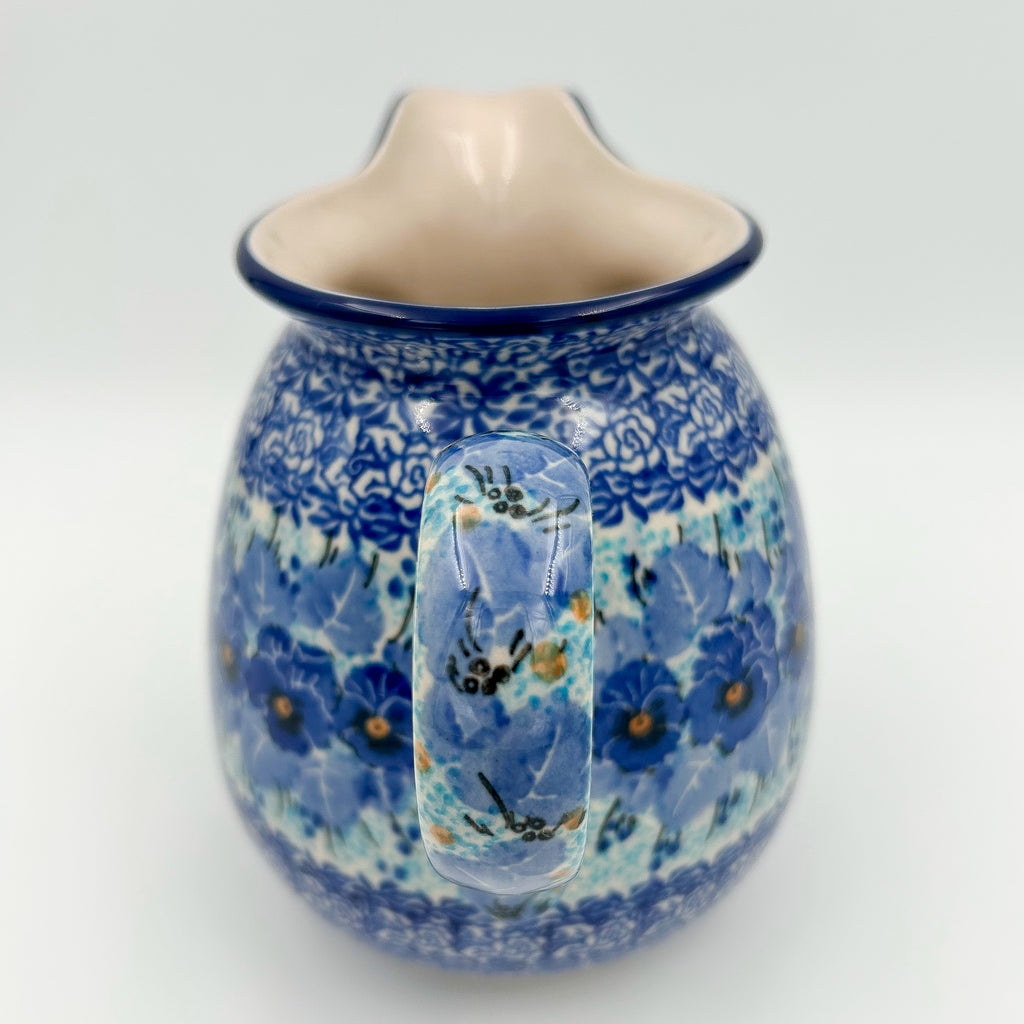 3.5 Cup Pitcher.  Hand painted Polish pottery stoneware.  UNIKAT Deep Winter