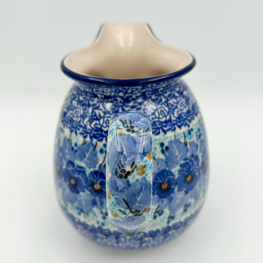 3.5 Cup Pitcher.  Hand painted Polish pottery stoneware.  UNIKAT Deep Winter