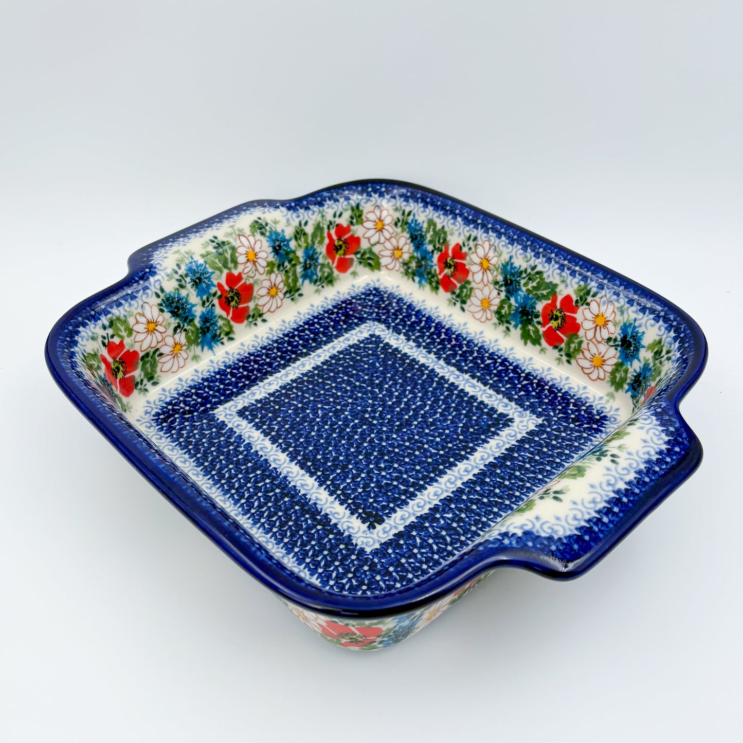 9” Lasagna Baker Handmade in Poland.  UNIKAT Wildflower