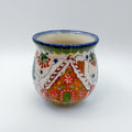 10 oz Bubble Mug. Handcrafted Polish pottery stoneware:  UNIKAT Gingerbread Cottage