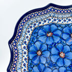 8 point blue floral platter in the Unikat Cobalt Poppies pattern