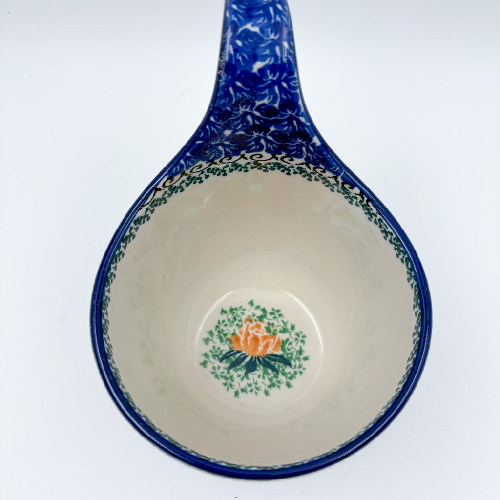 16 oz Bowl/Mug with Loop-Handle.  Hand crafted Polish pottery stoneware: UNIKAT Poppy Bunch Design