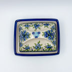 Butter Dish Deep: Hand crafted Polish pottery stoneware: UNIKAT Blueberry