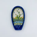 Spoon Rest 5”.  Handmade Polish pottery.  UNIKAT Snowdrop Garden Pattern