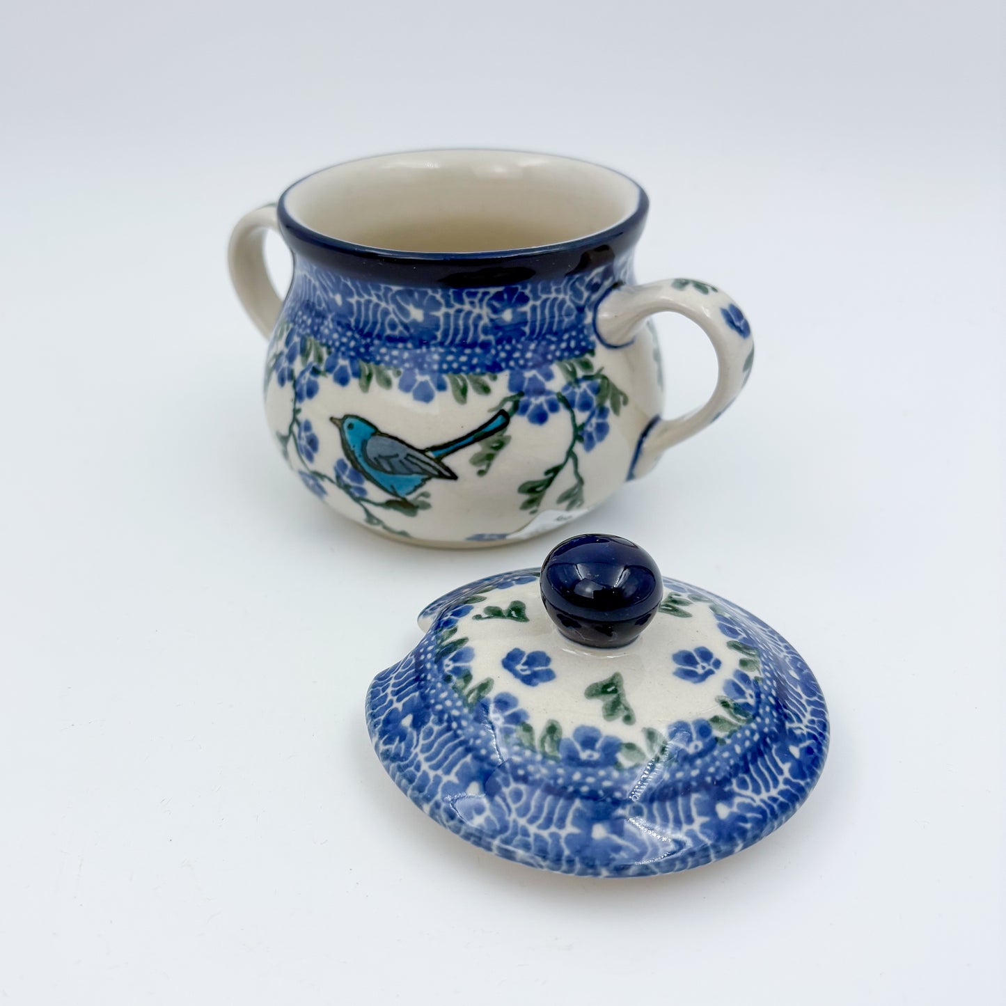 7oz. Sugar Bowl.  Baby Blue Bird Design