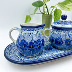 10" Cream and Sugar Set.  UNIKAT Deep Winter Design